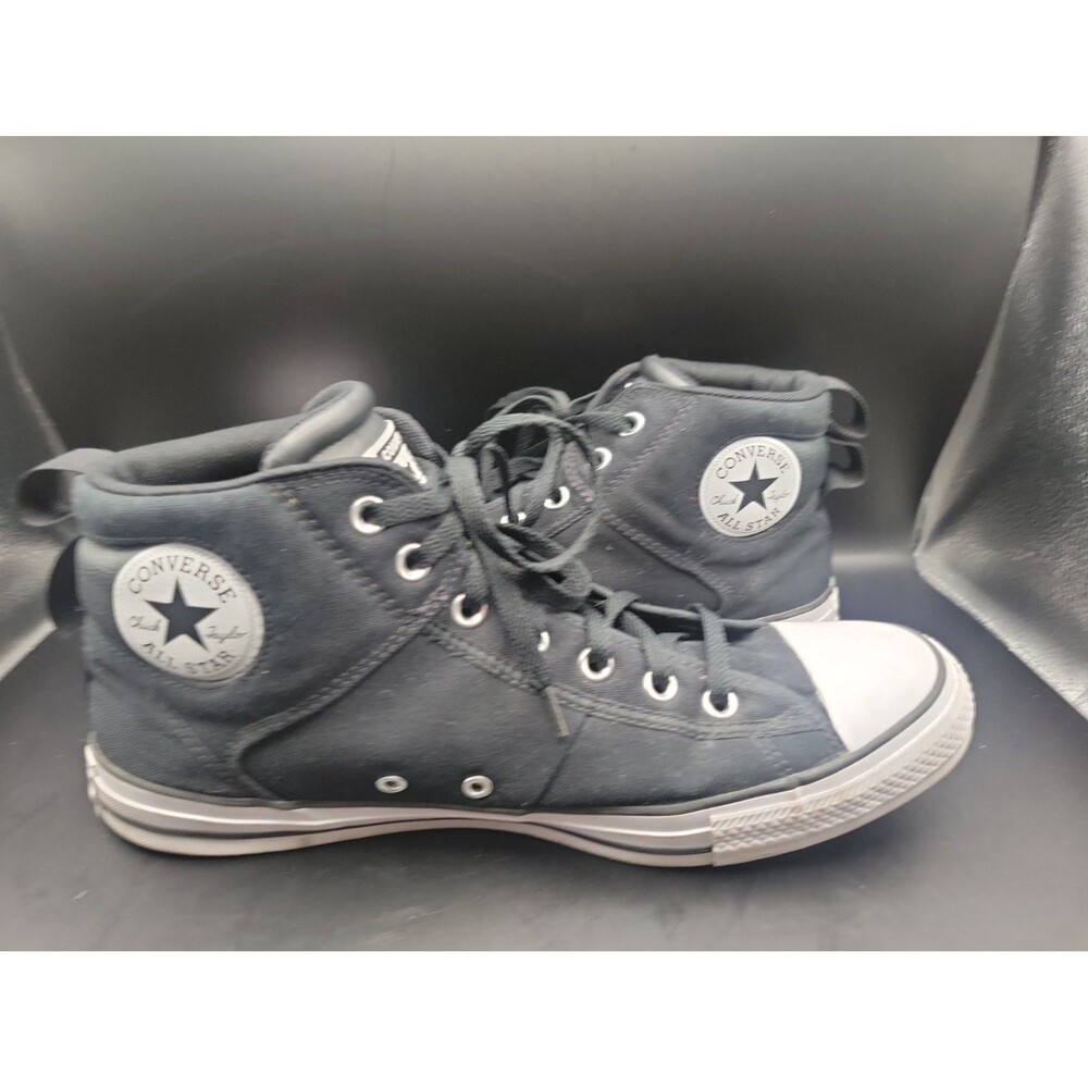 Converse Chuck Taylor All Star Mid Top Black/White Lace-Up Sneakers 166969F
